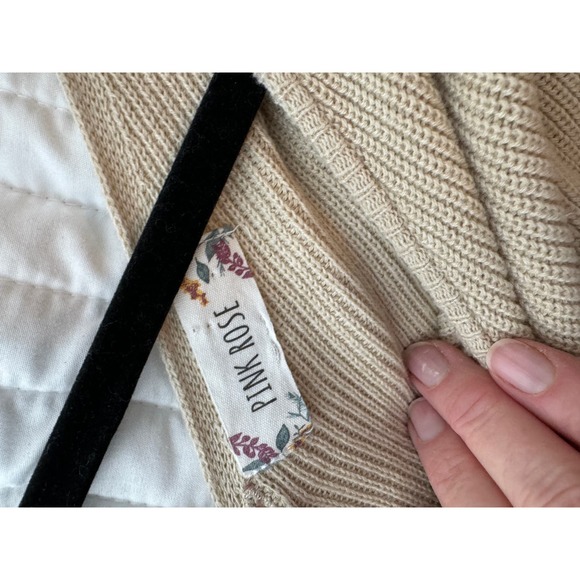 Pink Rose tan sweater, size small - Picture 3 of 5